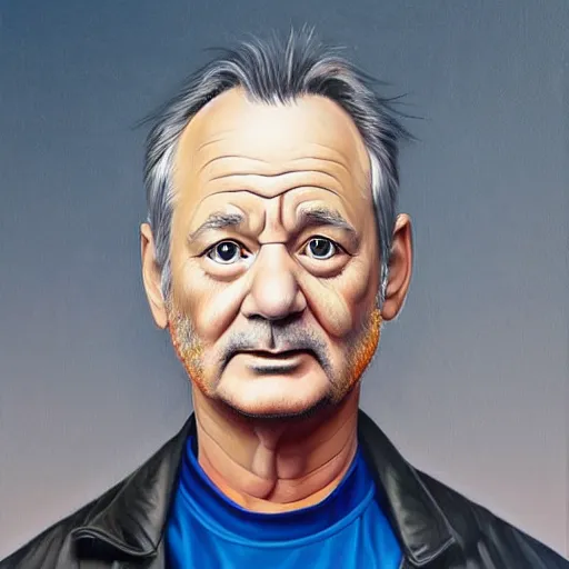 Image similar to close up portrait of bill murray painted by magali villeneuve