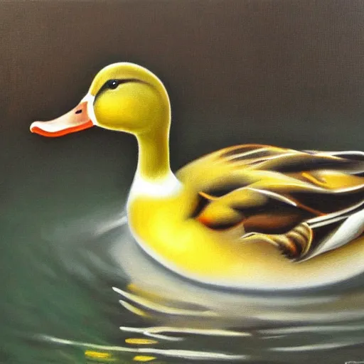 Image similar to a duck on the prowl oil painting Marina Pallares