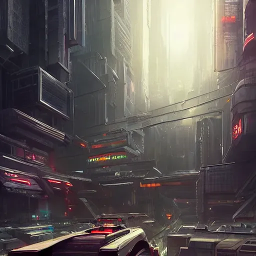 Image similar to entrance to a cyberpunk city, megastructures, complimentary contrast, dramatic lighting, gorgeous view, depth, painted by stanley lau, painted by greg rutkowski, painted by stanley artgerm, digital art, trending on artstation