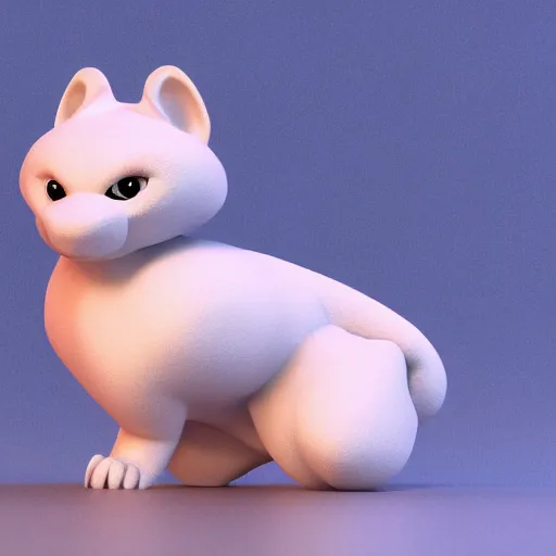 Prompt: a close up of a toy animal on a white surface, a 3 d render by puru, polycount contest winner, furry art, rendered in maya, physically based rendering, made of rubber