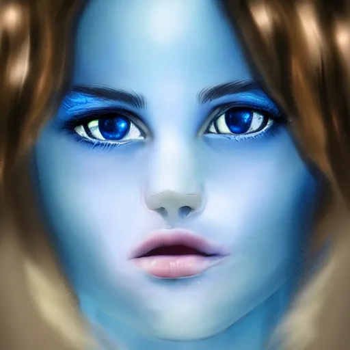 Image similar to beautiful ghost girl, black hair, blue eyes, glowing skin, photorealistic