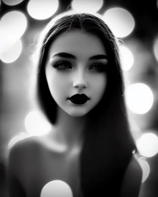 Image similar to black and white dreamy young beautiful female artificial intelligence, cinematic, rim light, bokeh, photo - realistic, elegant, high detail, 8 k, masterpiece, photo taken in 1 9 3 0