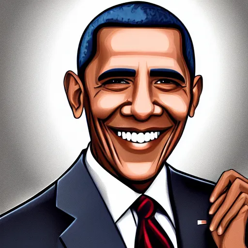 Prompt: illustration of obama by loish