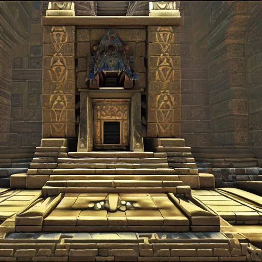 Prompt: Temple of Time from Legend of Zelda, 4K render, ray tracing