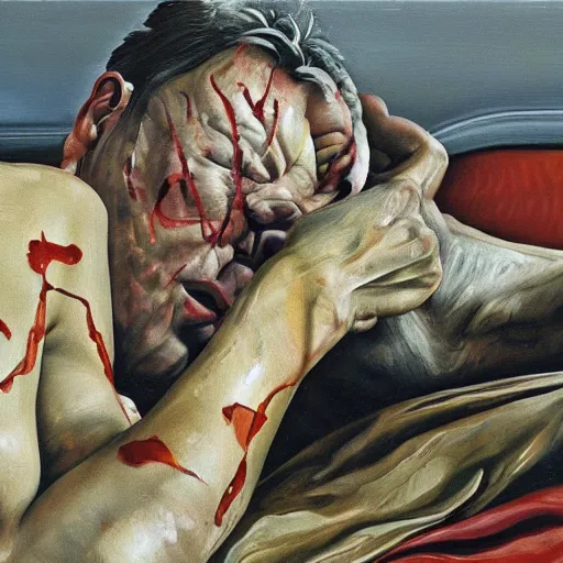 Image similar to high quality high detail painting by lucian freud, hd, jello biafra