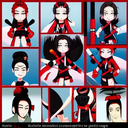 Image similar to kunoichi in the style of yaegashi nan