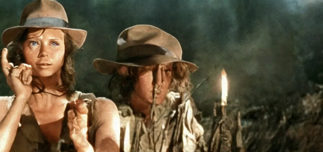 Prompt: a still of britt lower in raiders of the lost ark ( 1 9 8 1 )