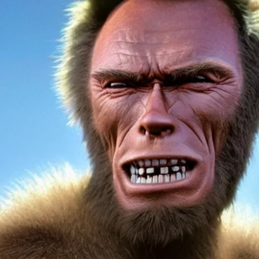 Image similar to Clint Eastwood as bigfoot