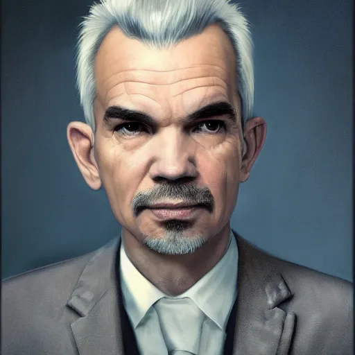 Image similar to hyperrealistic mixed media image of a billy bob thornton president of the united states, stunning 3 d render inspired art by istvan sandorfi and greg rutkowski, perfect facial symmetry, realistic, highly detailed attributes and atmosphere, dim volumetric cinematic lighting, 8 k octane extremely hyper - detailed render, post - processing, masterpiece,