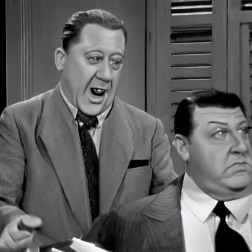 Image similar to moe from the three stooges as perry mason