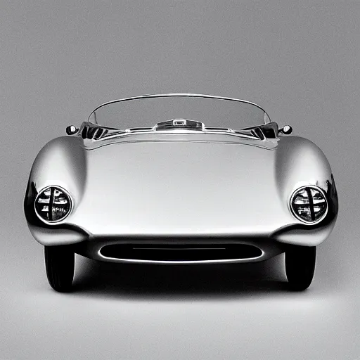 Image similar to 1957 car designed by Cartier. Studio lighting.