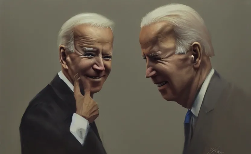 Image similar to A painting of Joe Biden trending on artstation in the style of Greg Rutkowski