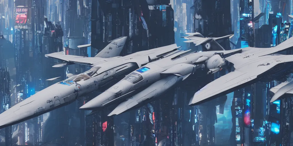 Image similar to cyberpunk concept inspired airplane, futuristic look, highly detailed body, aerodynamic body, photorealistic camera shot, bright studio setting, studio lighting, crisp quality and light reflections, unreal engine 5 quality render