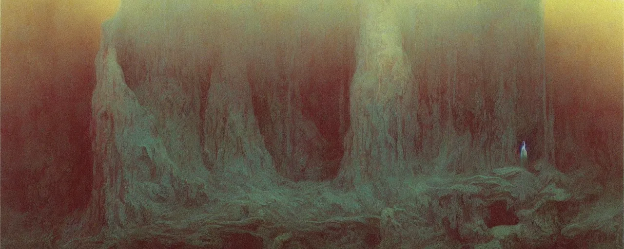 Prompt: lovecraftian dreamscape, detailed, vivid and vibrant, by lovecraft : 9, by zdzislaw beksinski : 4