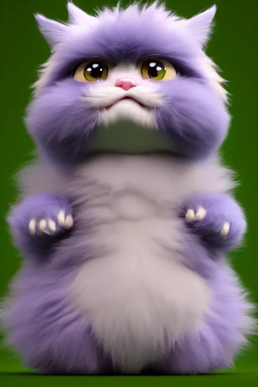 Image similar to high quality 3 d render hyperrealist very cute multipastel fluffy! grumpy griffin cat hybrid with detailed fluffy wings!, vray smooth, in the style of detective pikachu, hannah yata charlie immer, dramatic blue light, low angle, uhd 8 k, sharp focus