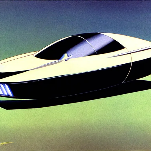 Image similar to concept art for a car that releases clouds of poisonous gas, painted by syd mead, high quality