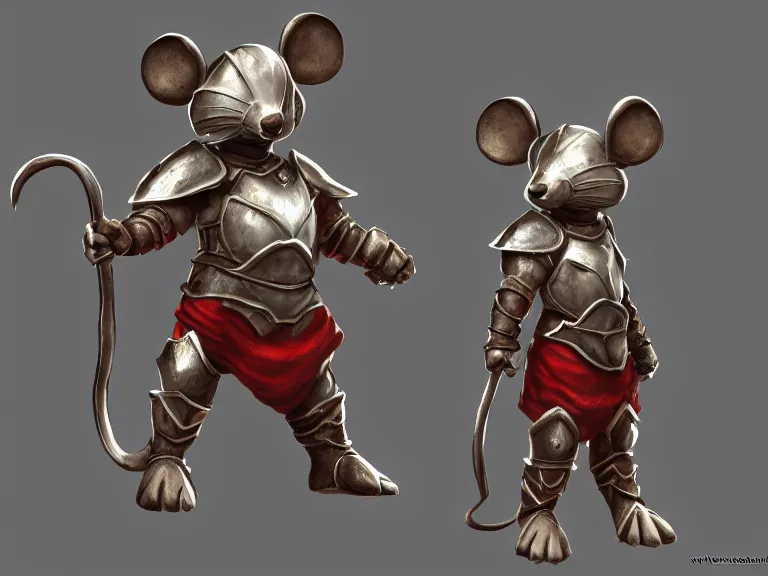 Prompt: warrior mouse with armor and floating crystal to the right, trending on Artstation, Pose Study, ultra detailed, award winning