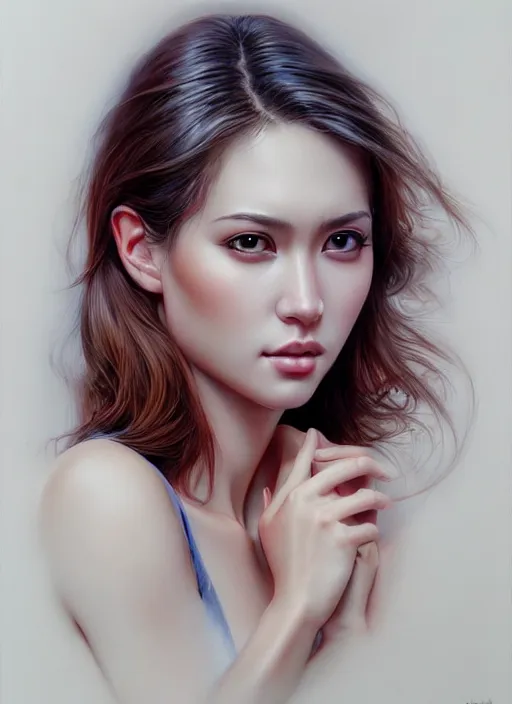 Image similar to photo of a gorgeous young woman in the style of stefan kostic, realistic, sharp focus, 8k high definition, insanely detailed, intricate, elegant, art by stanley lau and artgerm