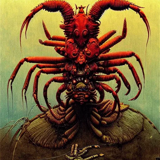 Image similar to lobster demon by beksinski