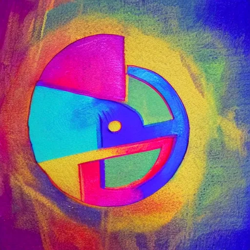 Image similar to 3 d of the web online radio logo, mega symbol, flat paint, acrylic, minimal, abstract, art style by joshy sly, water color, soft pastel colors, generate multiple random colors