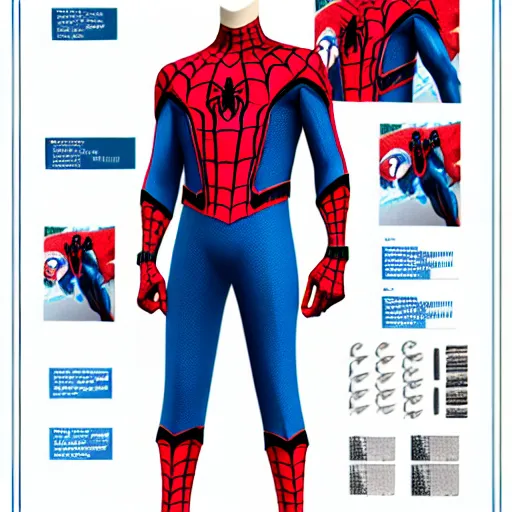 Image similar to spiderman homecoming suit blueprints!!