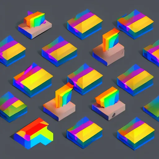 Image similar to isometric vector low poly rainbow parrot icon, low poly fragments surrounding it, black background, cgsociety, volumetric lighting, artstationhq