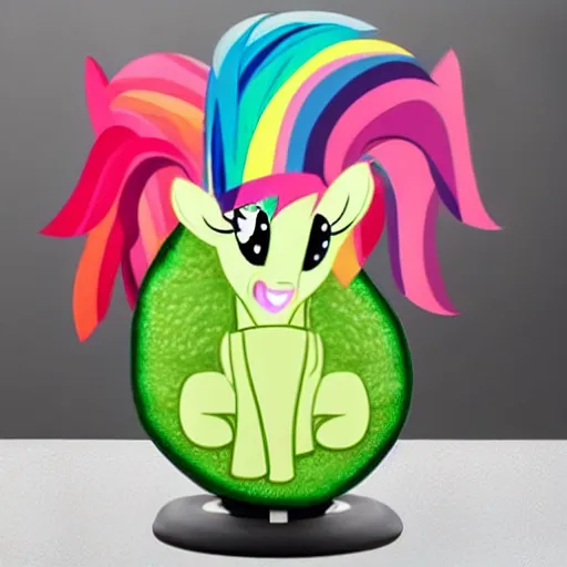 Prompt: my little pony as an avocado chair