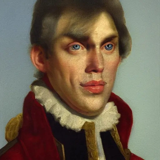 Image similar to An 18th century oil painting of Jerma985, portrait of Jerma985, grainy, realistic, very realistic, hyperrealistic, highly detailed, very detailed, extremely detailed, very neat, very epic, very cool, detailed, trending on artstation