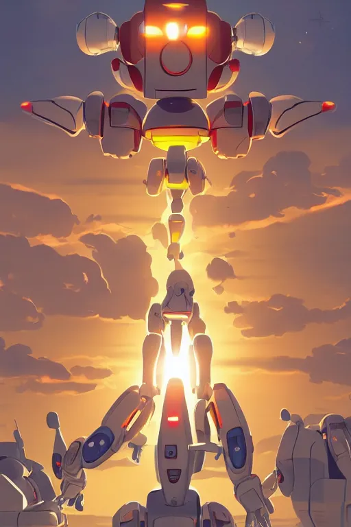 Image similar to metabots medabots medarotto medarot robot minimalist comics, behance hd by jesper ejsing, by rhads, makoto shinkai and lois van baarle, ilya kuvshinov, rossdraws global illumination ray tracing hdr radiating a glowing aura