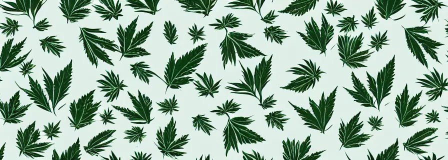 Image similar to pattern with coconuts and marijuana leaves in pastel colours