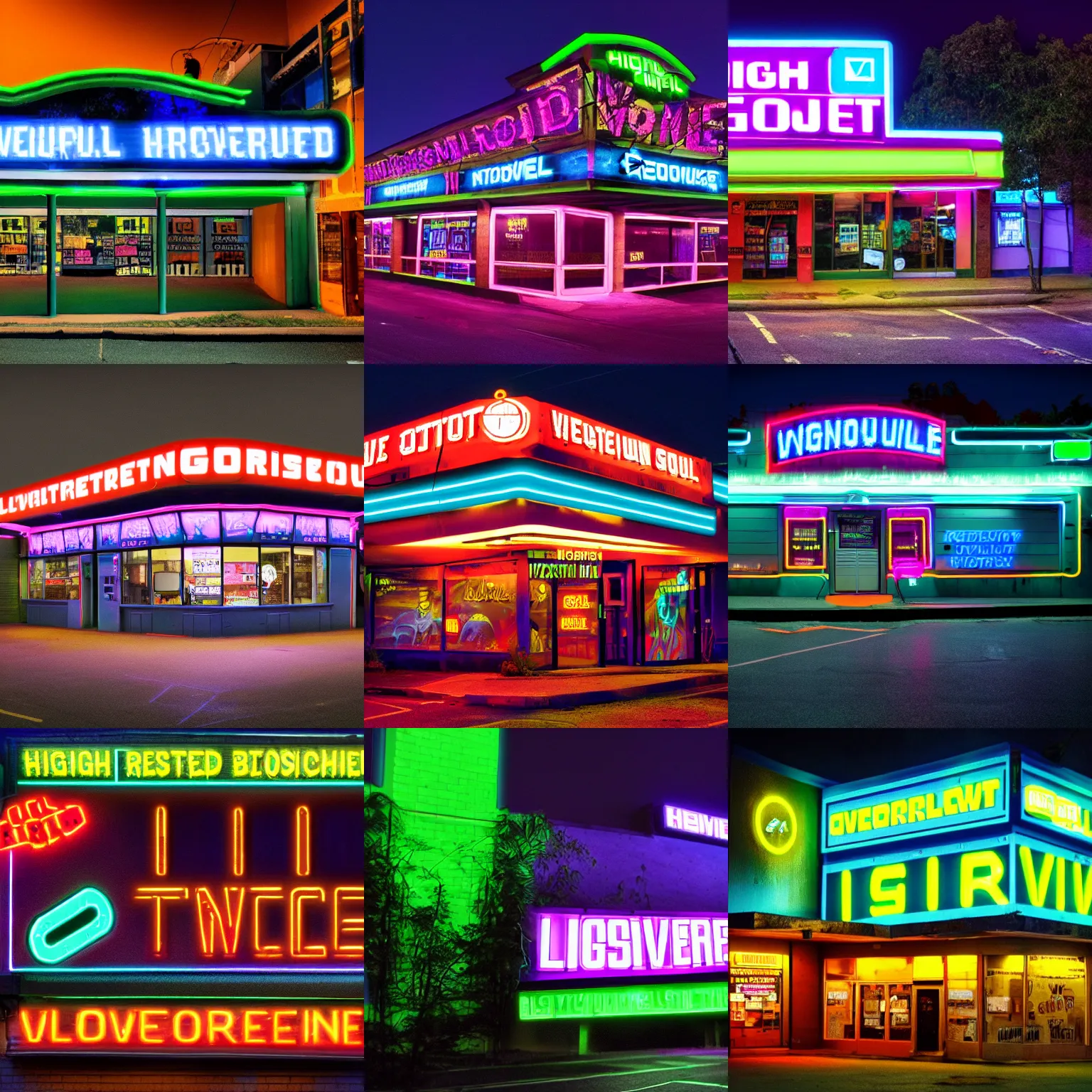 Prompt: high resolution glowing neon jungle overgrown blockbuster video parallax, ominous