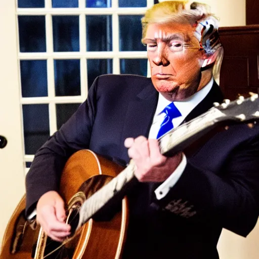 Image similar to trump playing guitar