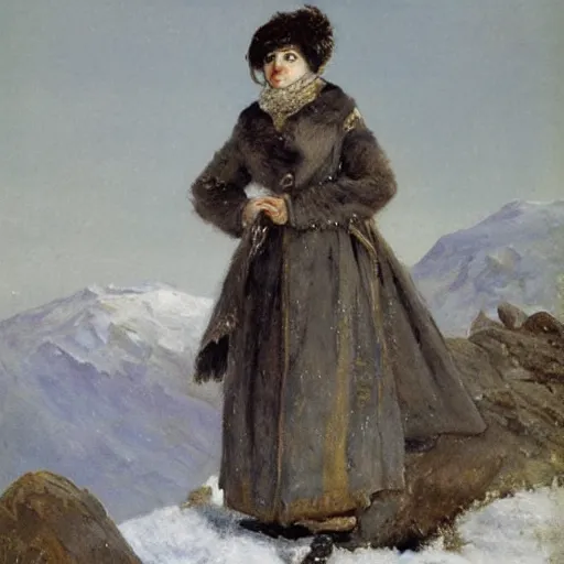 Image similar to female arctic explorer by alfred stevens