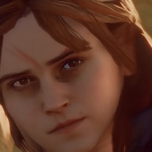Prompt: Film still of Emma Watson, from Red Dead Redemption 2 (2018 video game)