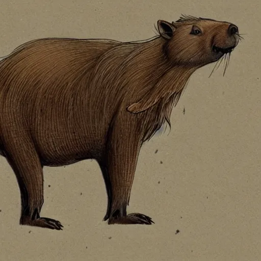 Image similar to a steampunk capybara, detailed