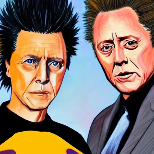 Prompt: portrait, super saiyan with christopher walken ’ s face