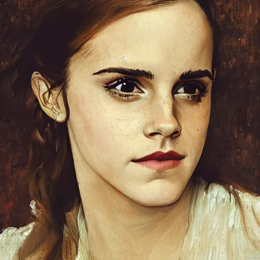 Image similar to Emma Watson by Gustave Courbet