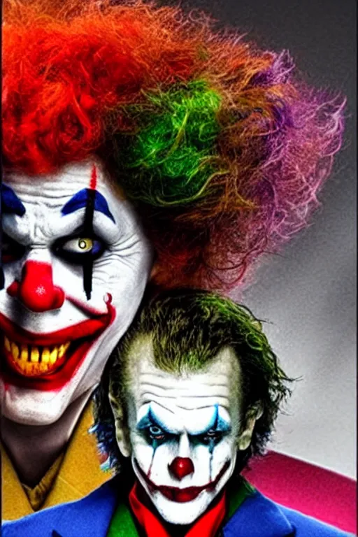 Prompt: joker versus it clown