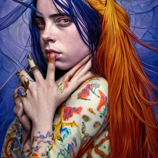 Image similar to Billie Eilish, by Mark Brooks, by Donato Giancola, by Victor Nizovtsev, by Scarlett Hooft Graafland
