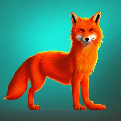 Prompt: digital bright orange fox, retrowave palette, digital world, highly detailed, electric breeze, anatomically correct vulpine, synth feel, fluffy face, ear floof, flowing fur, super realism, accurate animal imagery, 4 k digital art