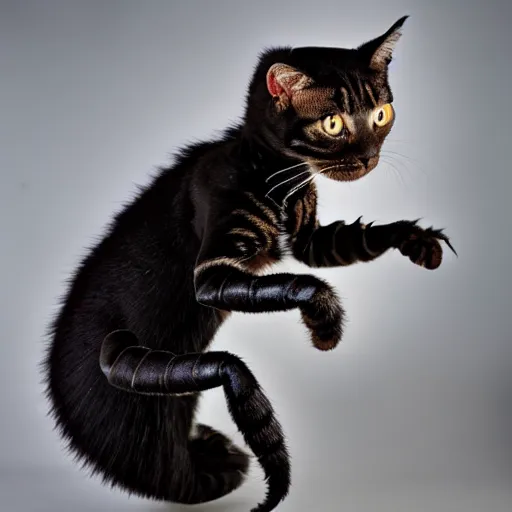 Prompt: a scorpion - cat - hybrid. animal photography,