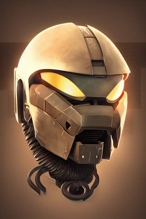 Image similar to robot ninja mask helmet halo master chief radiating a glowing aura global illumination ray tracing hdr fanart arstation by ian pesty and katarzyna da „ bek - chmiel