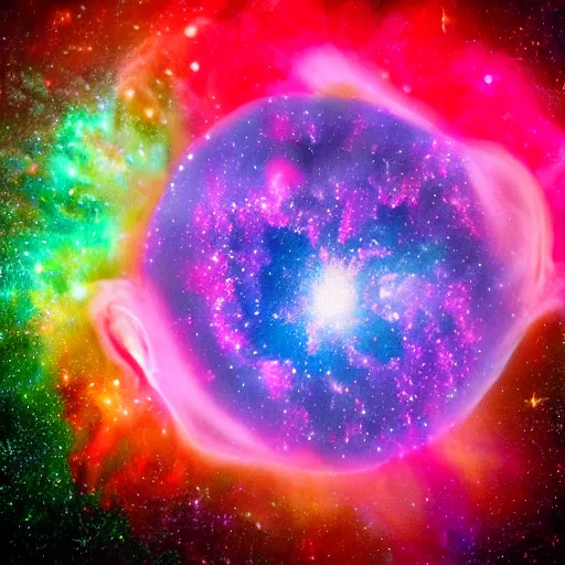 Prompt: a picture of a cereal bowl with a nebula inside, highly intricate and colorful, nebula, galaxy, hd, 4 k