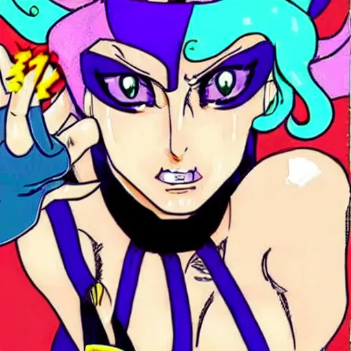 Prompt: lady gaga in jojo bizarre adventure