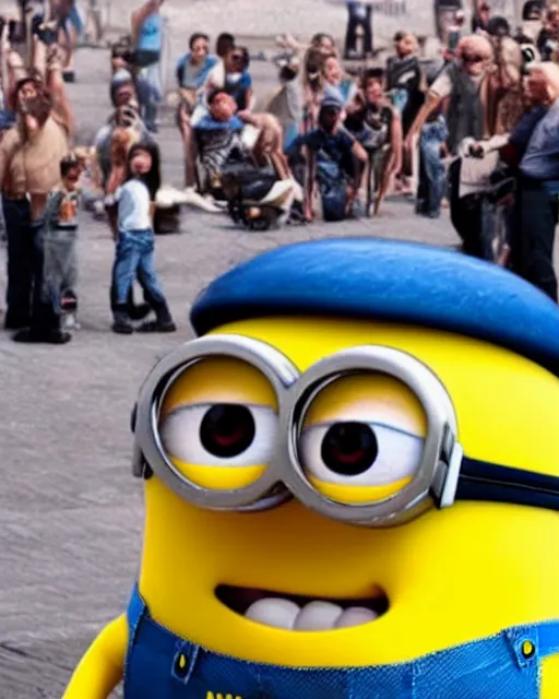 Image similar to a minion that looks exactly like benjamin netanyahu