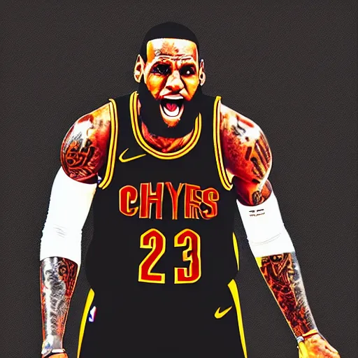 Prompt: Lebron James, digital art, nyc