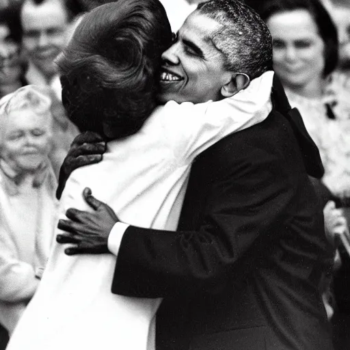 Prompt: ! dream margaret thatcher and obama hugging