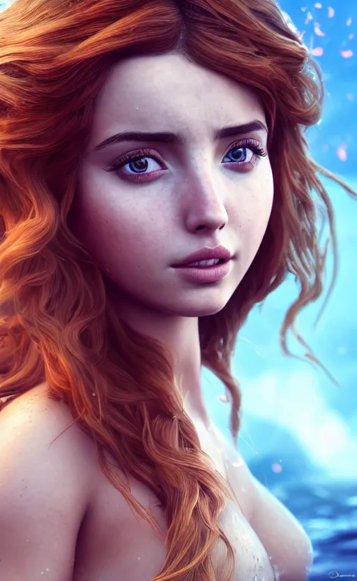 Prompt: ana de armas as ariel from little mermaid disney film, photo realistic, hyperdetailed, 8 k realistic, frostbite 3 engine, cryengine, dof, trending on artstation, digital art