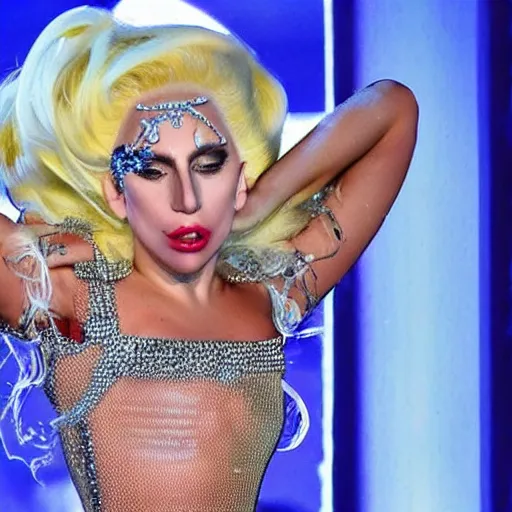 Prompt: lady gaga after doing 1 kg of cocaine, funny