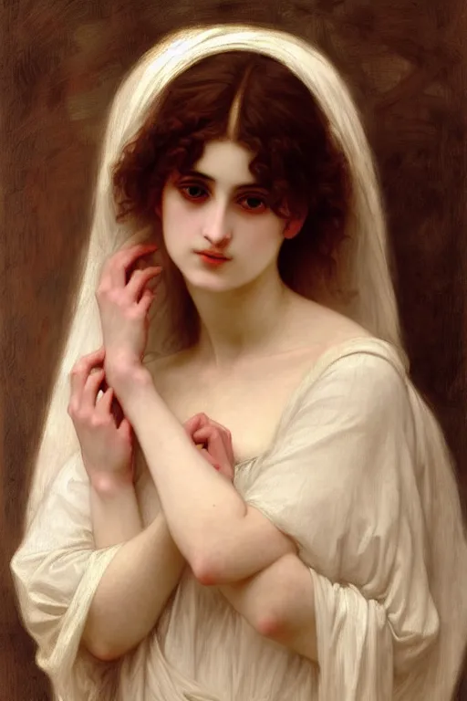 Image similar to lady dimitrescu painting by rossetti bouguereau, detailed art, artstation